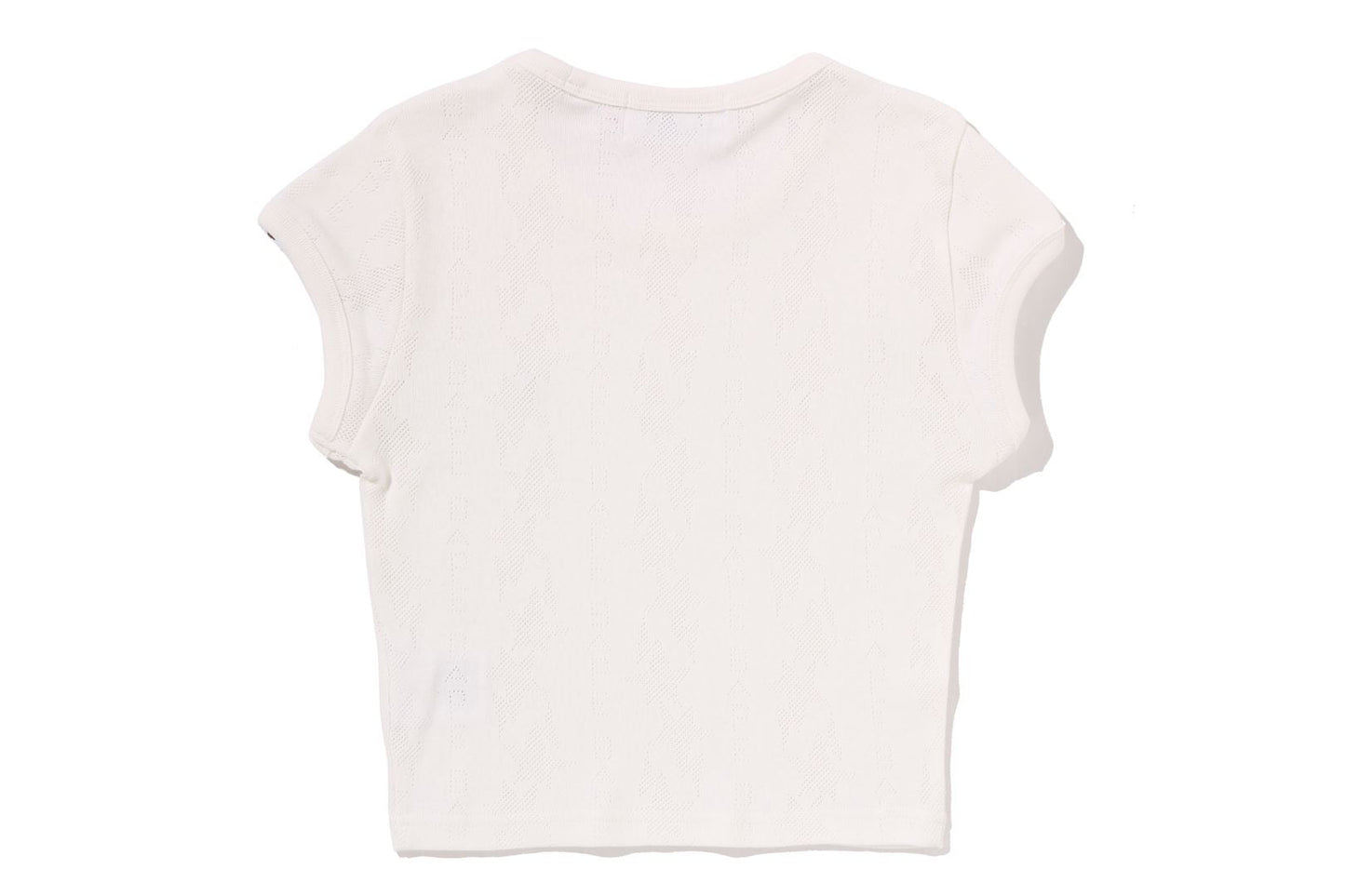 BAPE STA PATTERN JACQUARD APE HEAD ONE POINT CROPPED TEE