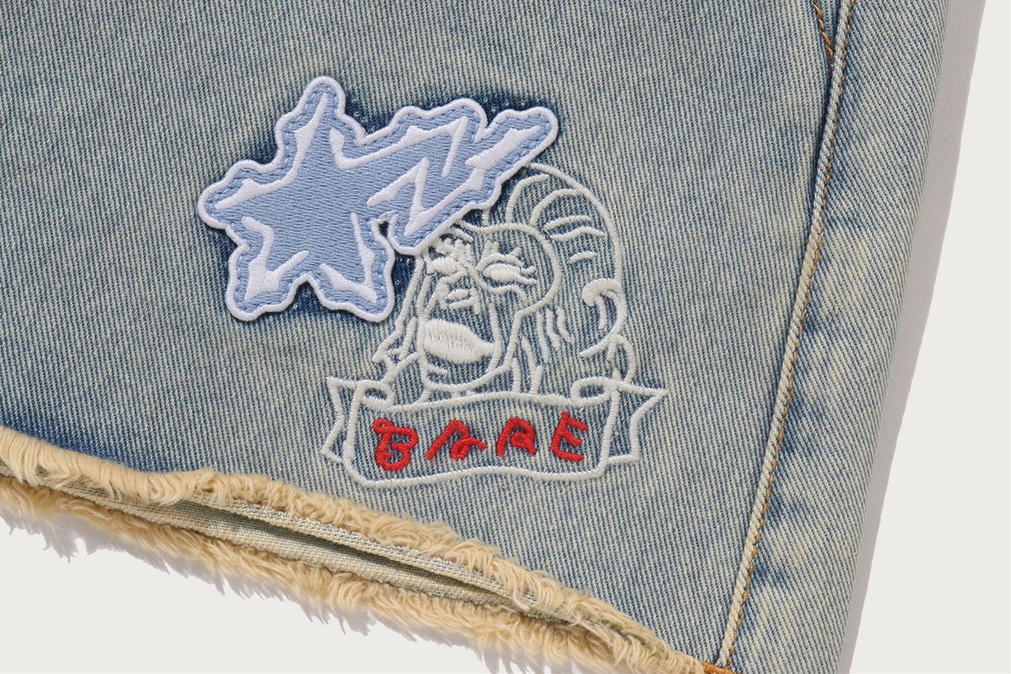 BAPE MULTI LOGO DENIM SKIRT