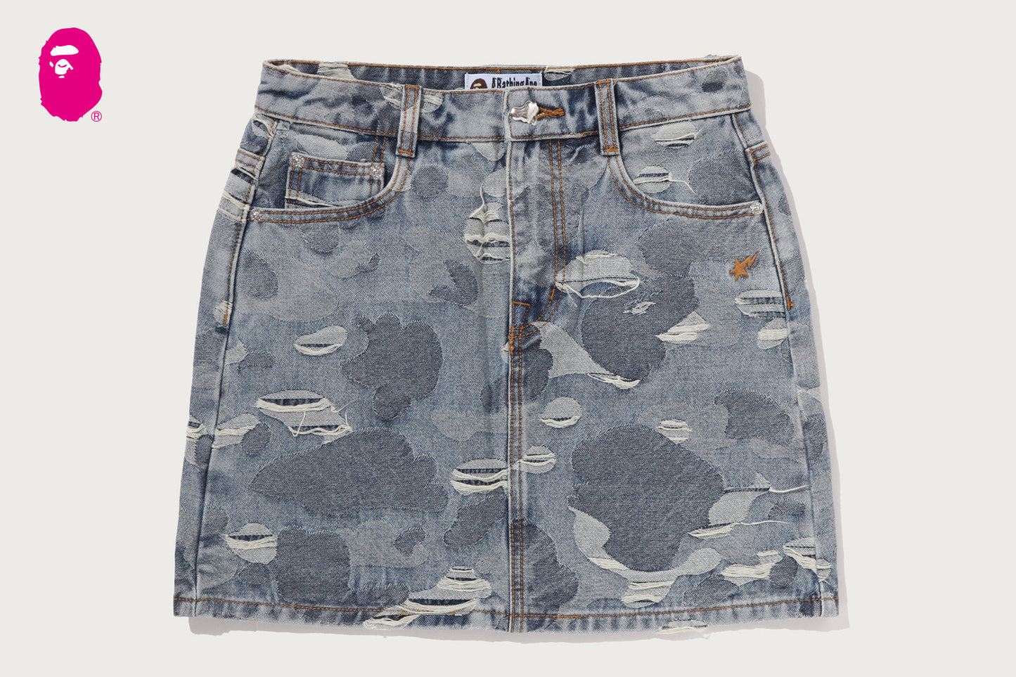 BAPE SOLID CAMO 迷彩提花牛仔裙