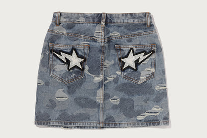 BAPE SOLID CAMO 迷彩提花牛仔裙