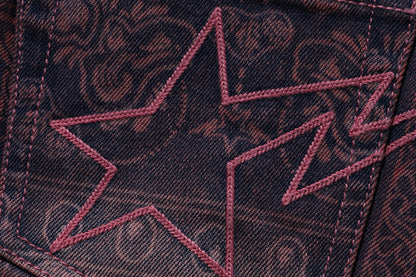 BAPE PAISLEY PATTERN DENIM SKIRT