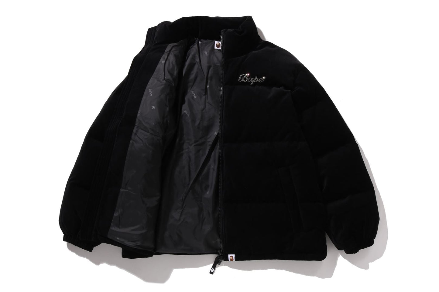 BAPE 水晶石標誌天鵝絨羽絨外套