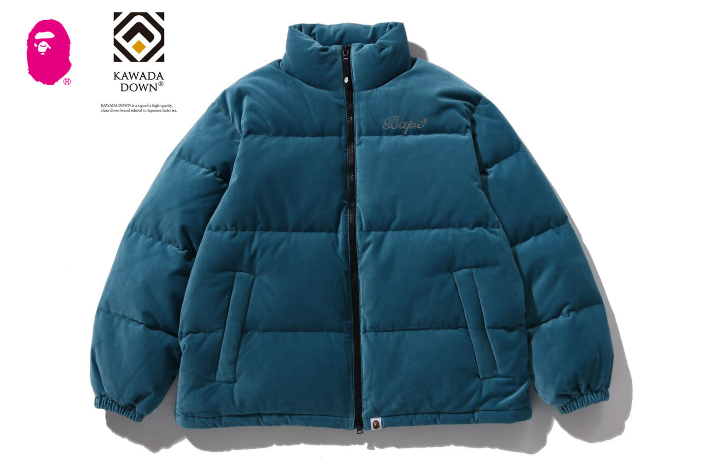 BAPE 水晶石標誌天鵝絨羽絨外套