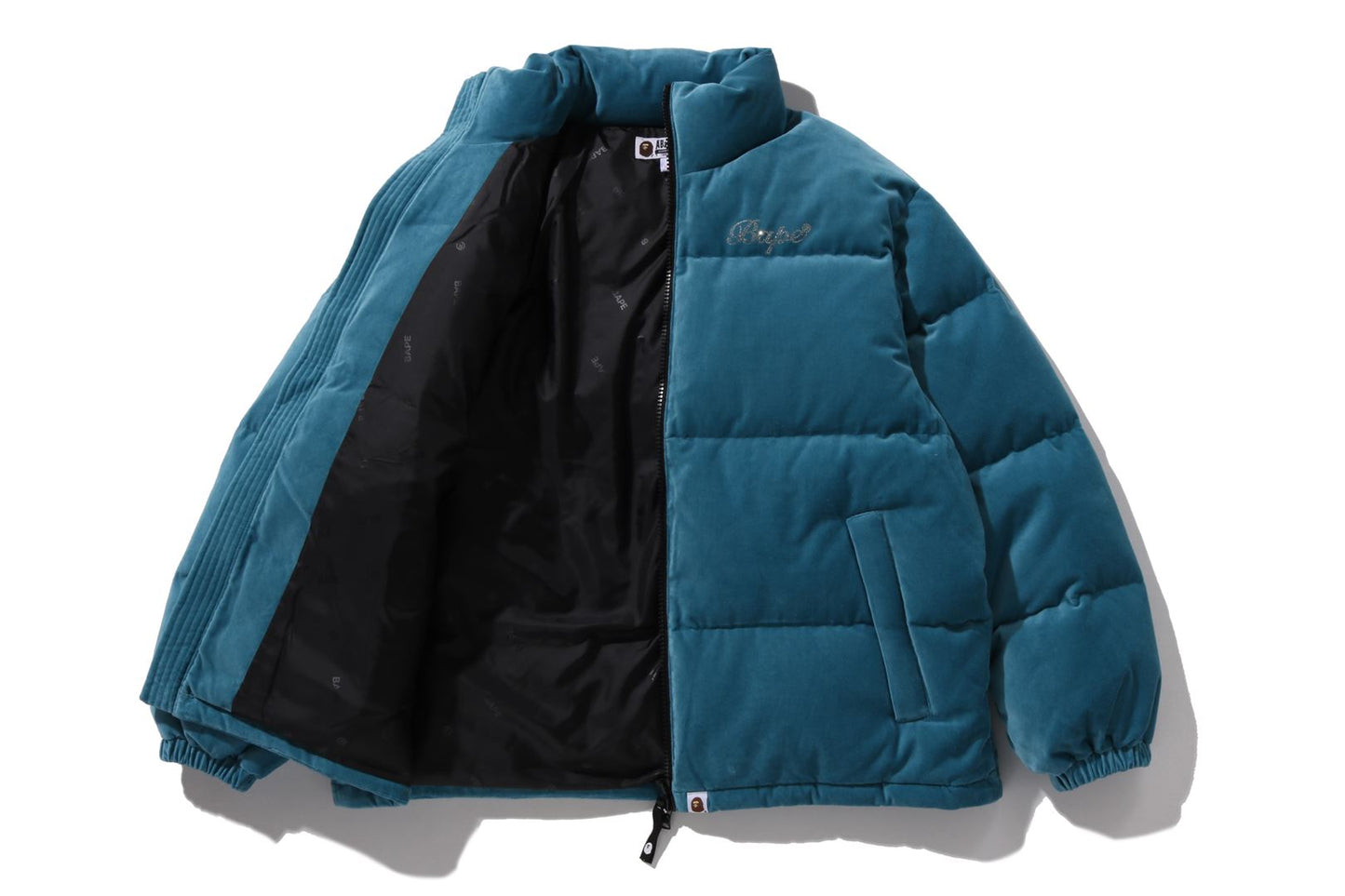 BAPE 水晶石標誌天鵝絨羽絨外套