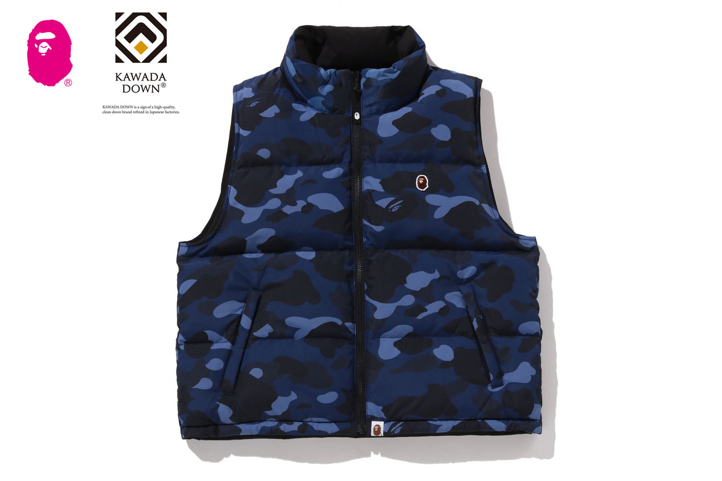 BAPE 彩色迷彩可翻轉羽絨背心