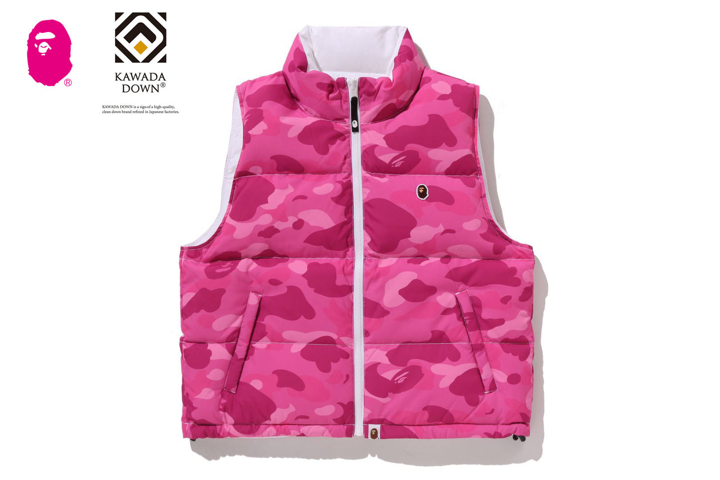 BAPE 彩色迷彩可翻轉羽絨背心