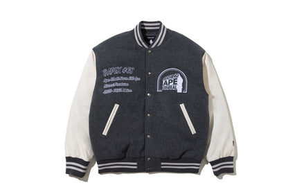 BAPE 【 BAPE BY KAZUKI KURAISHI 】MULTI LOGO VARSITY DOWN JACKET