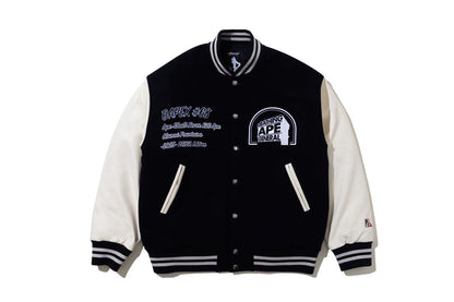 BAPE 【 BAPE BY KAZUKI KURAISHI 】MULTI LOGO VARSITY DOWN JACKET