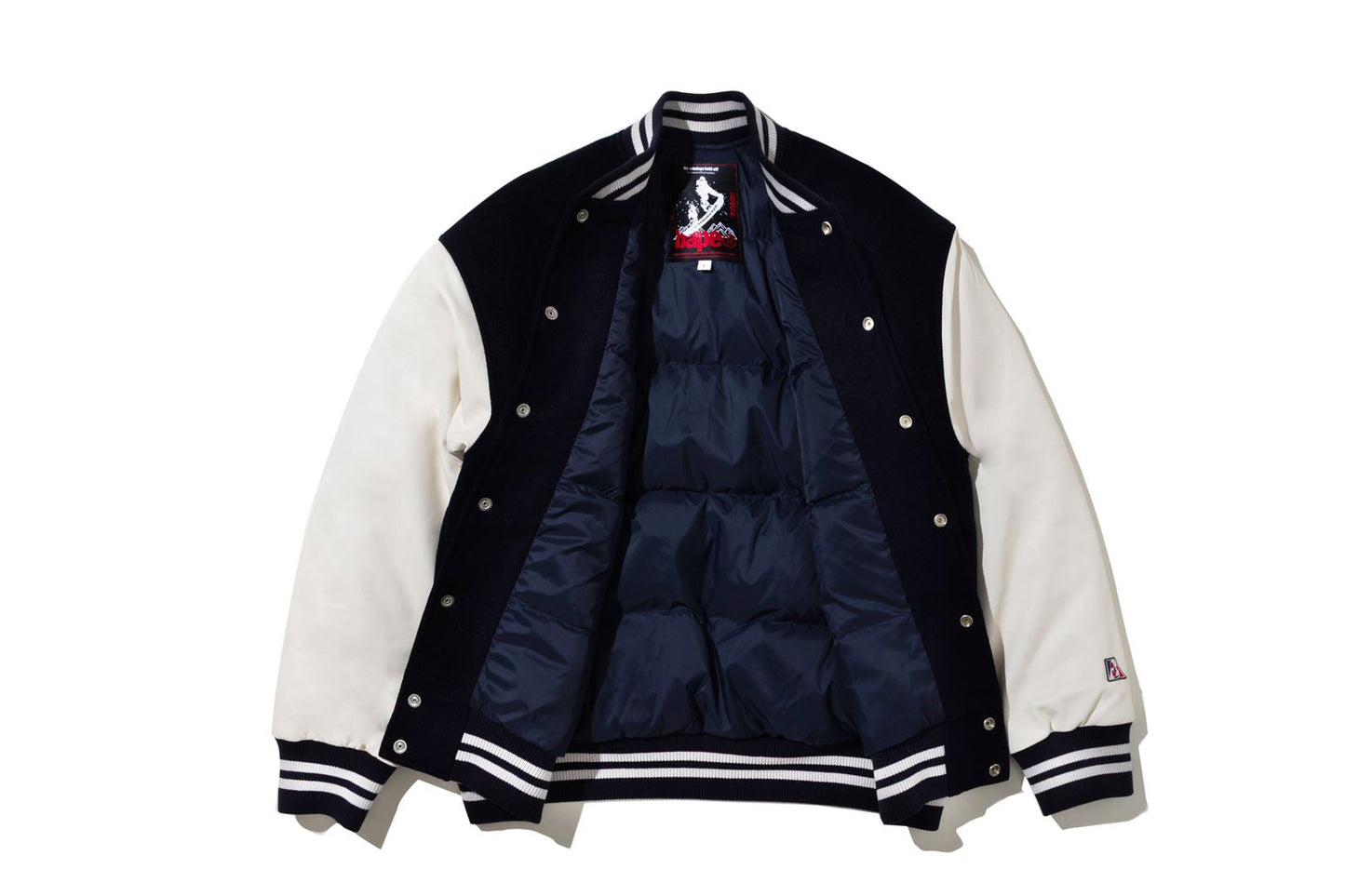 BAPE 【 BAPE BY KAZUKI KURAISHI 】MULTI LOGO VARSITY DOWN JACKET