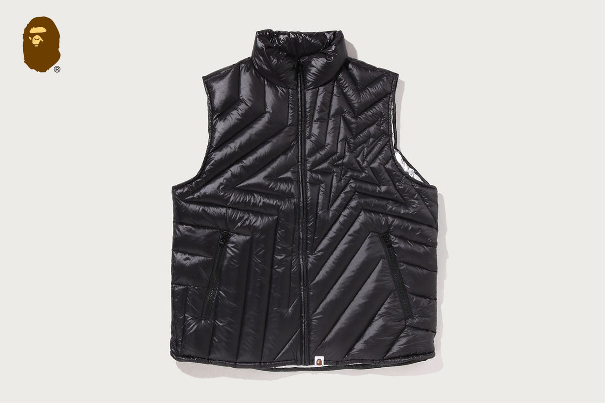 BAPE MEGA BAPE STA QUILTED LIGHT DOWN VEST