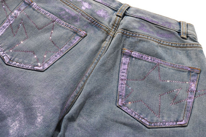 BAPE FOIL WASHED ONE POINT RELAXED FIT DENIM PANTS
