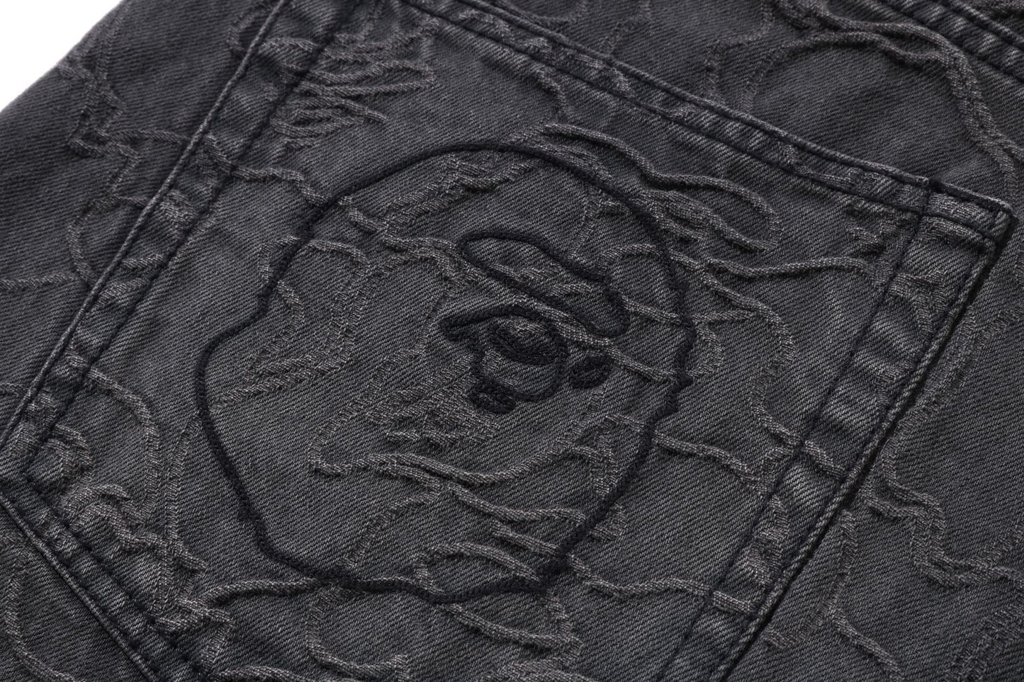 BAPE LINE CAMO JACQUARD RELAXED FIT DENIM PANTS
