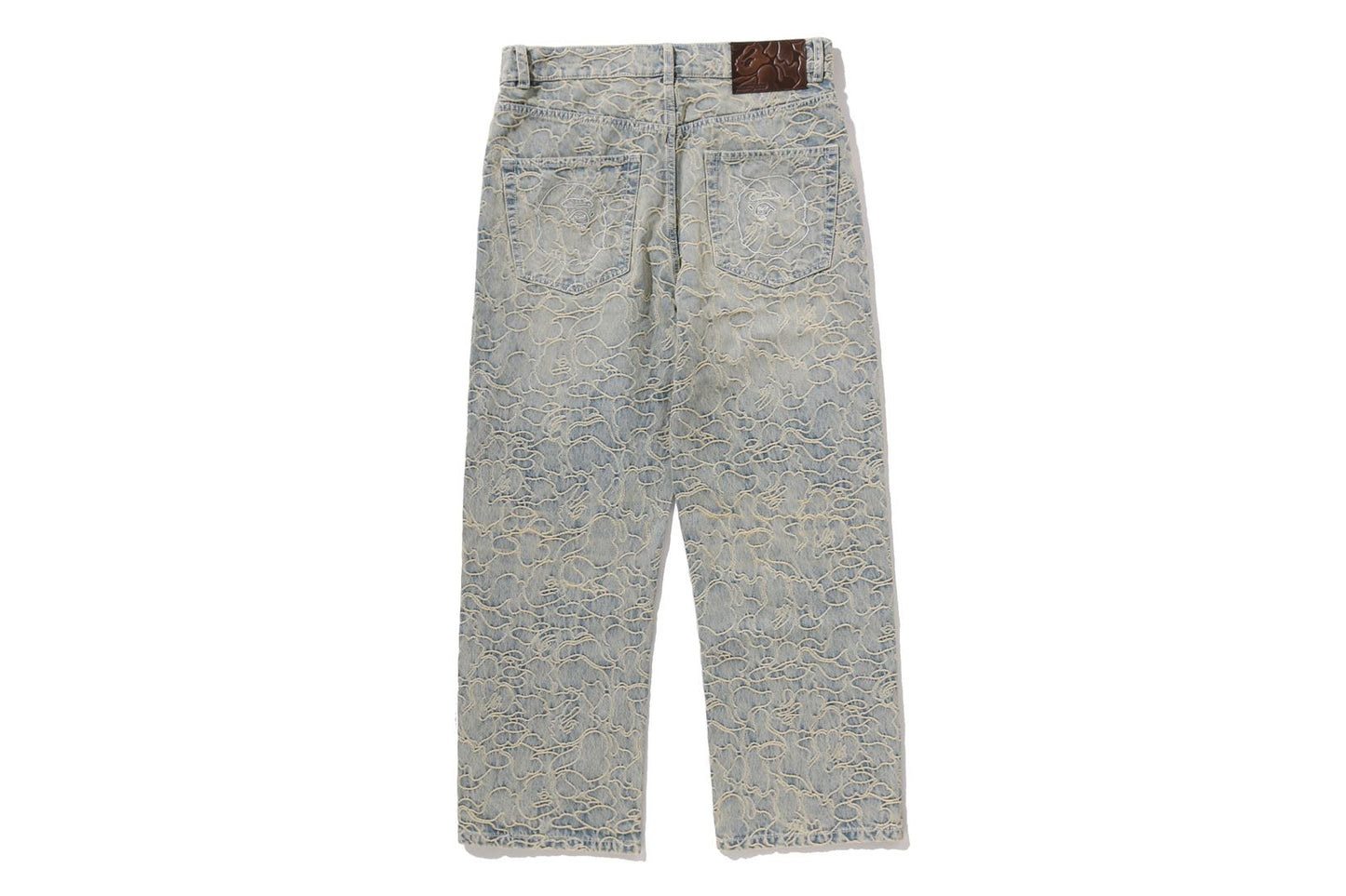 BAPE LINE CAMO JACQUARD RELAXED FIT DENIM PANTS
