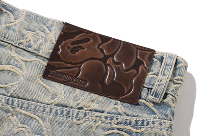 BAPE LINE CAMO JACQUARD 寬鬆版型丹寧長褲