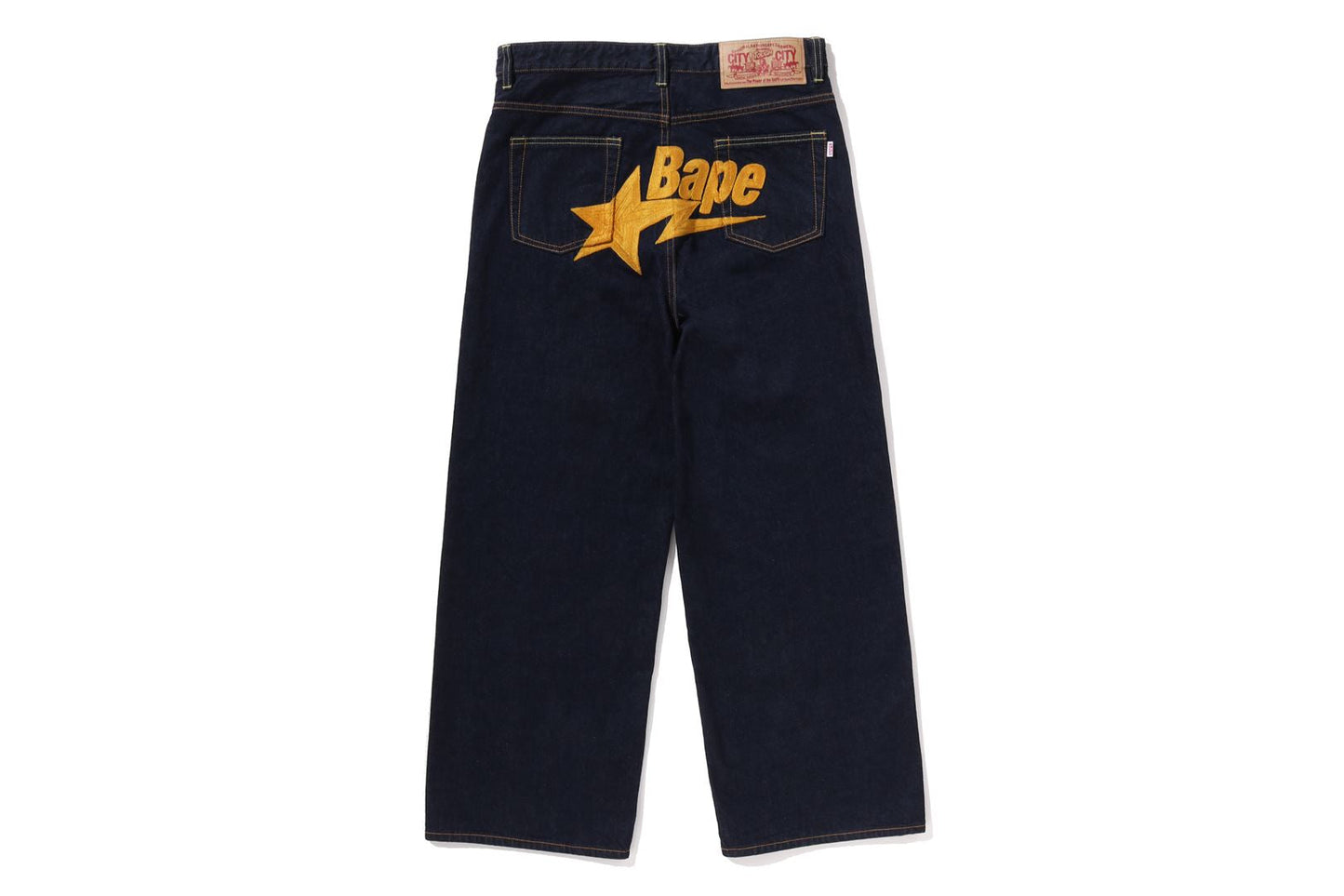 BAPE STA 刺繡寬鬆牛仔褲