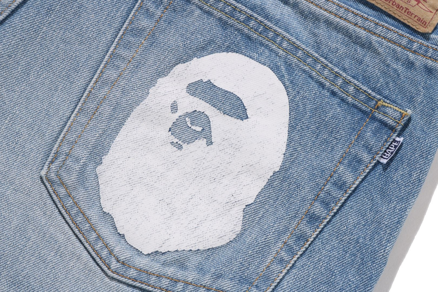 BAPE APE HEAD 丹寧長褲