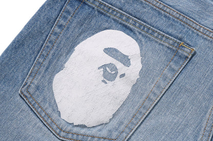 BAPE APE HEAD 丹寧長褲