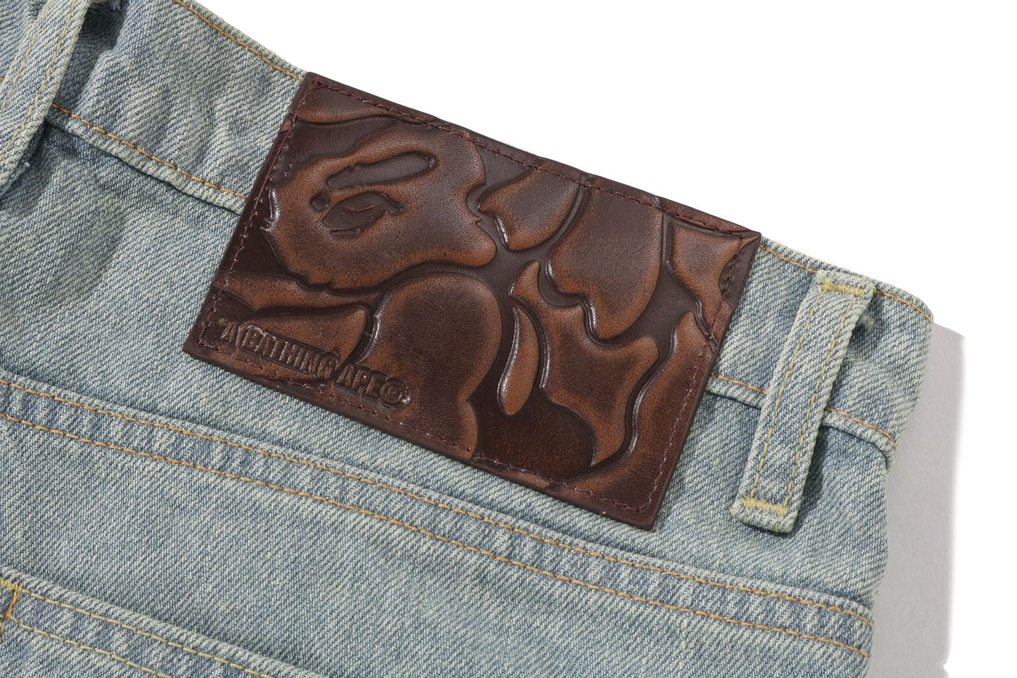 BAPE CRYSTAL STONE BAPE STA LOGO 寬鬆牛仔褲
