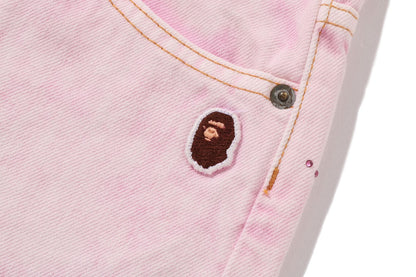 BAPE CRYSTAL STONE BAPE STA LOGO 寬鬆牛仔褲