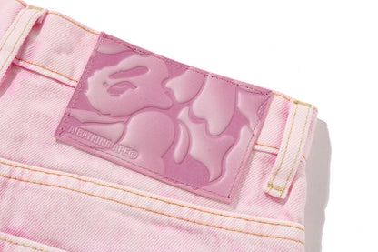 BAPE CRYSTAL STONE BAPE STA LOGO 寬鬆牛仔褲