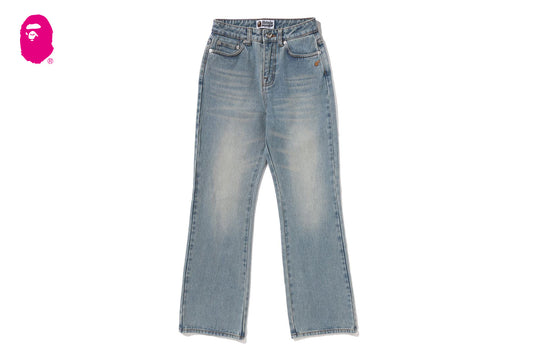 BAPE A BATHING APE LOGO BOOTCUT DENIM PANTS