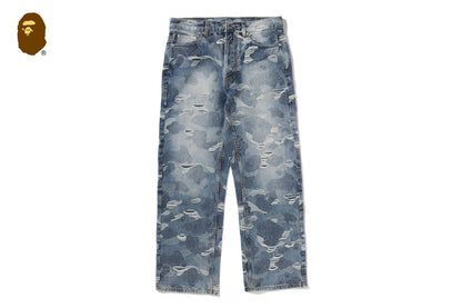 BAPE SOLID CAMO JACQUARD DENIM PANTS