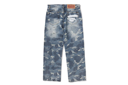 BAPE SOLID CAMO JACQUARD DENIM PANTS