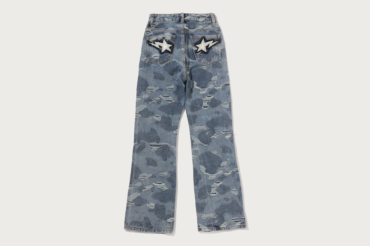 BAPE SOLID CAMO 迷彩提花牛仔靴口褲
