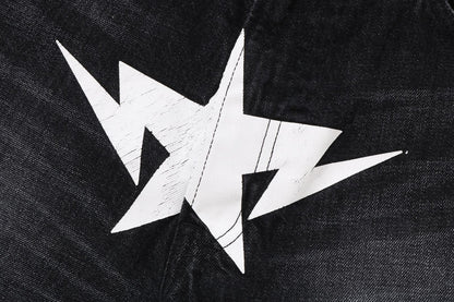 BAPE TWIN STA 寬鬆版牛仔短褲