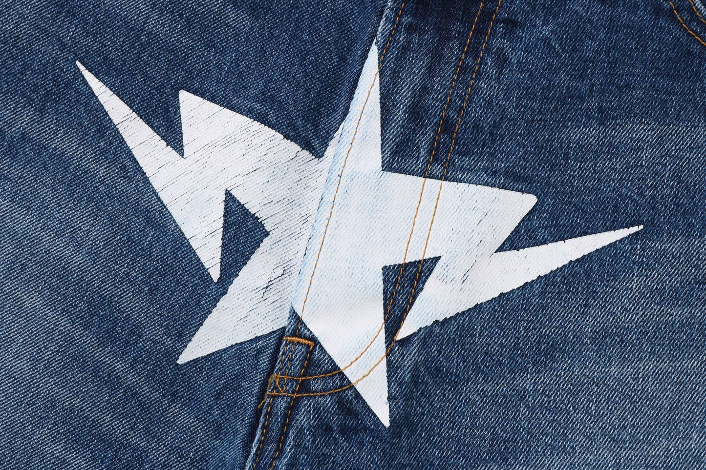 BAPE TWIN STA 寬鬆版牛仔短褲