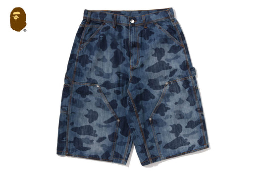 BAPE 1ST CAMO 雙膝 13 盎司 放鬆版牛仔短褲