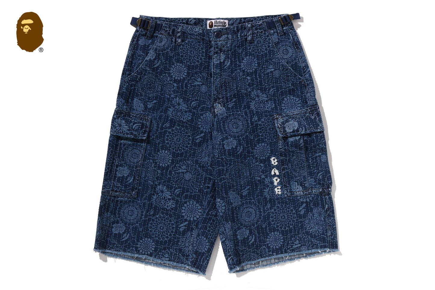 BAPE JAPANESE INDIGO ART CAMO 迷彩風格寬鬆版男裝短褲