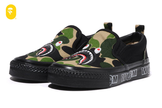 BAPE ABC CAMO SHARK PATCH SLIP ON