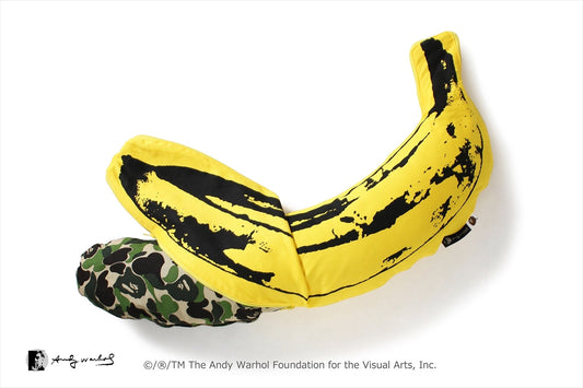 BAPE X MEDICOM TOY X ANDY WARHOL ABC CAMO BANANA CUSHION S