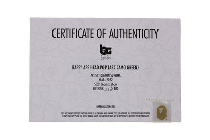 BAPE APE HEAD POP (ABC CAMO GREEN) BY TOMOTATSU GIMA