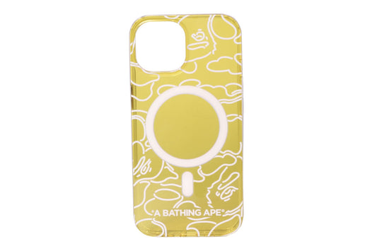 BAPE NEON CAMO IPHONE 15 CLEAR CASE