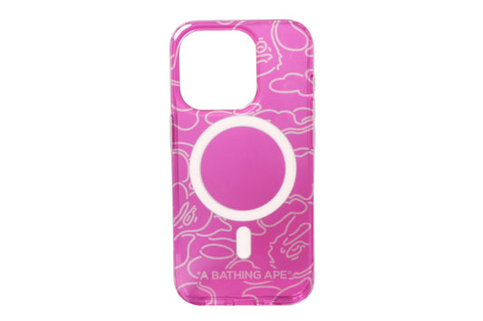 BAPE NEON CAMO IPHONE 15 PRO CLEAR CASE