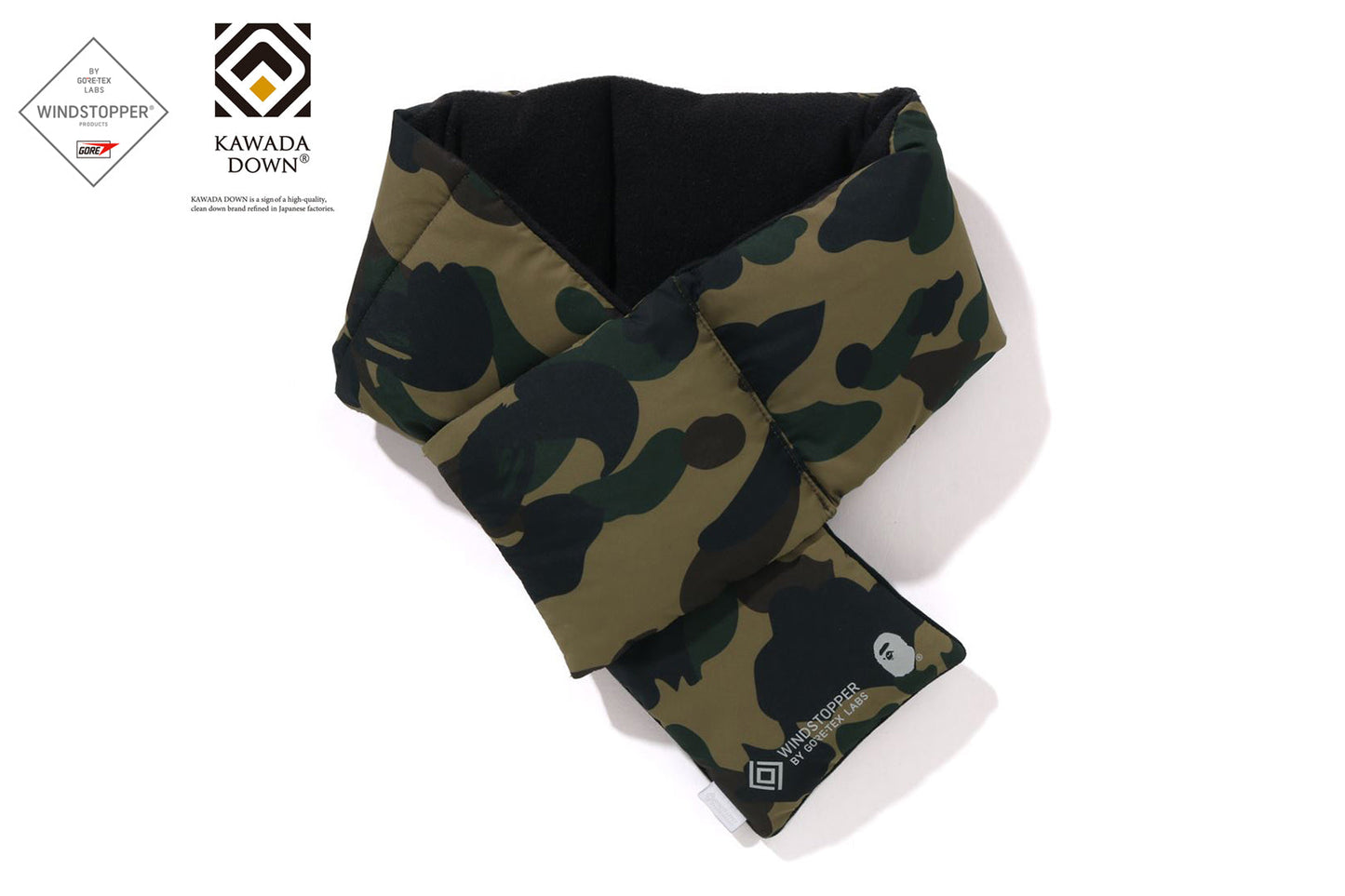 BAPE GORE-TEX WIND STOPPER 1ST CAMO 口袋絨毛圍巾