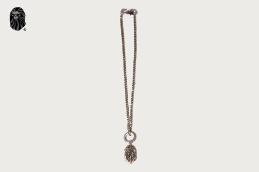 BAPE BAPE BLACK ITEM #3 MAD FACE PENDANT WITH BAPESTA NECKLACE