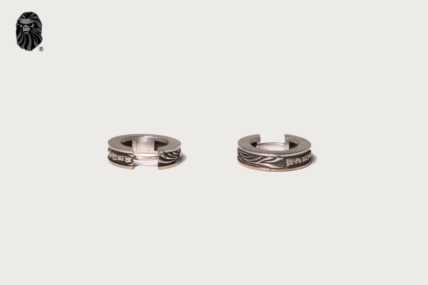 BAPE BAPE BLACK ITEM #10 MAD FACE EAR RING WITH STONE