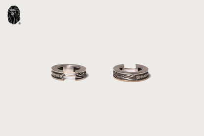 BAPE BAPE BLACK ITEM #10 MAD FACE EAR RING WITH STONE