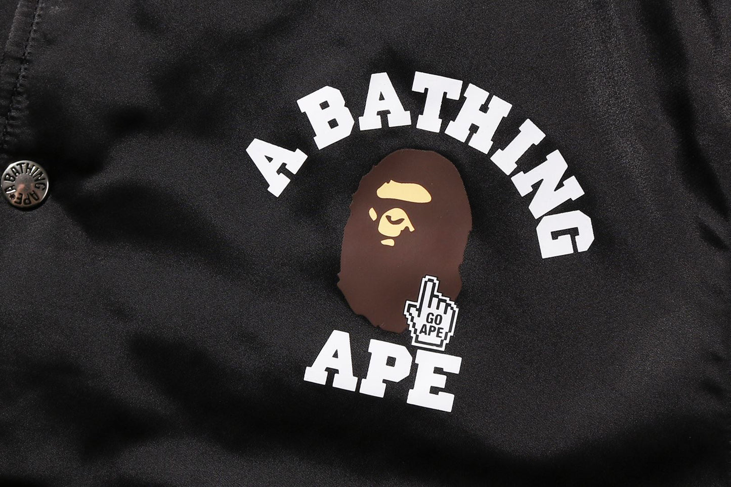 BAPE GO APE POINTER COLLEGE NYLON VARSITY JACKET