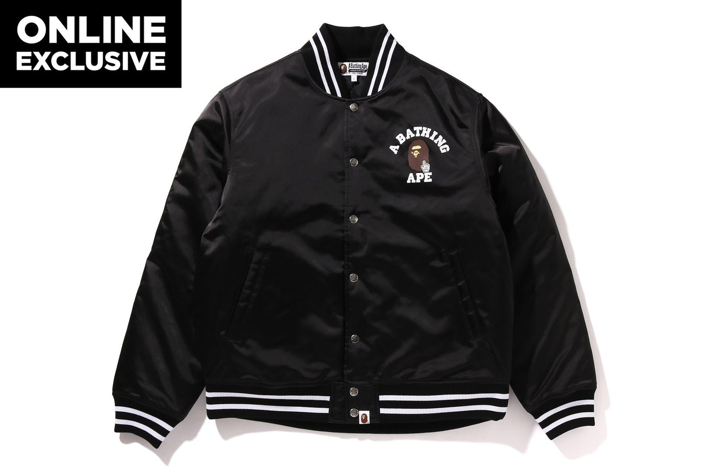 BAPE GO APE POINTER COLLEGE NYLON VARSITY JACKET