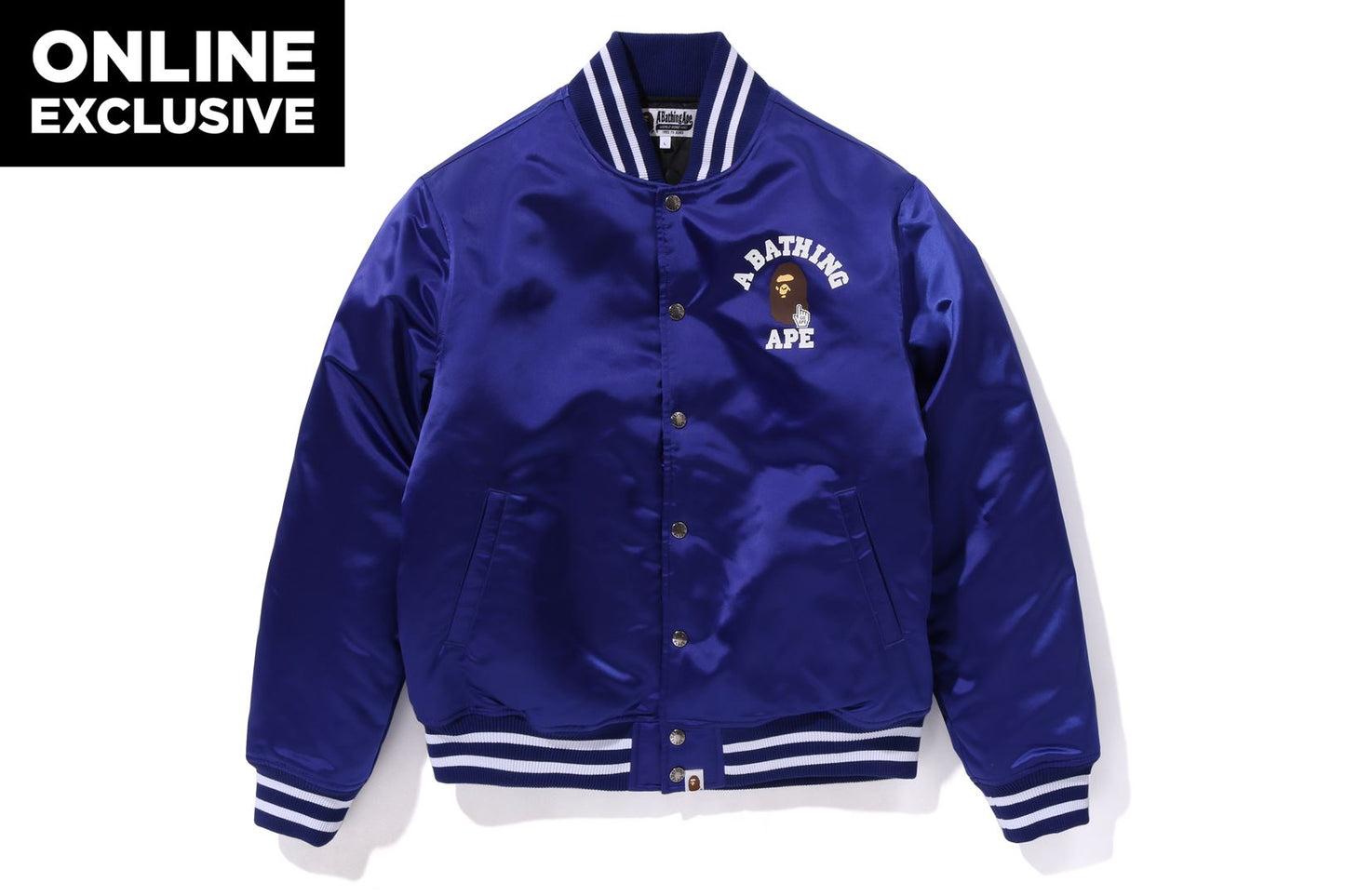 BAPE GO APE POINTER COLLEGE NYLON VARSITY JACKET