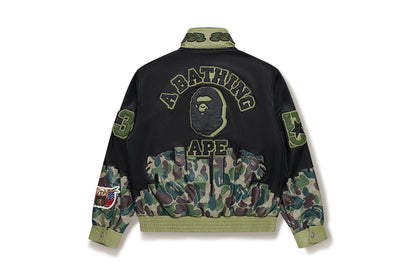 BAPE BAPE X JEFF HAMILTON ABC CAMO MULTI LOGO 皮革外套