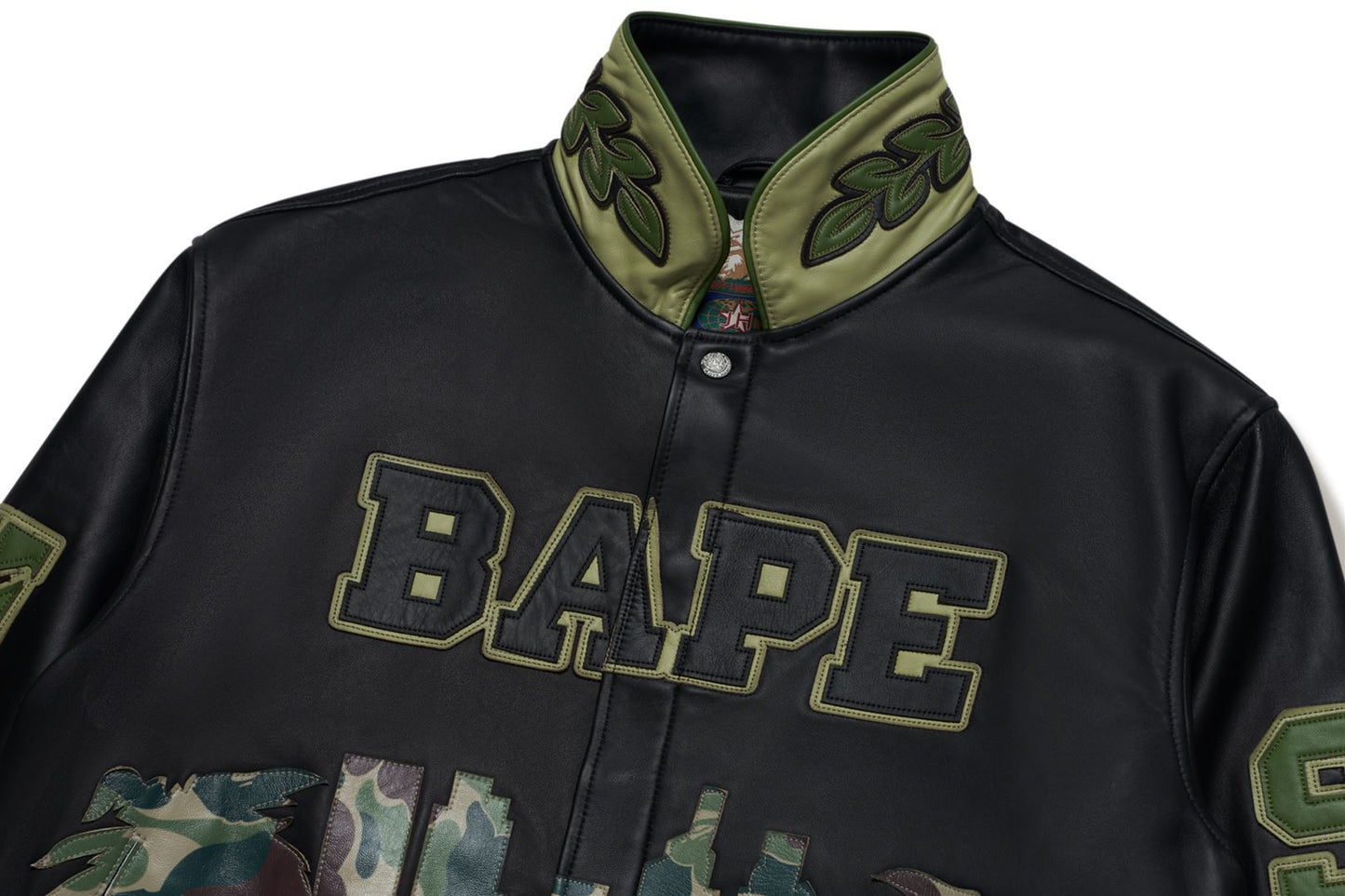 BAPE BAPE X JEFF HAMILTON ABC CAMO MULTI LOGO 皮革外套