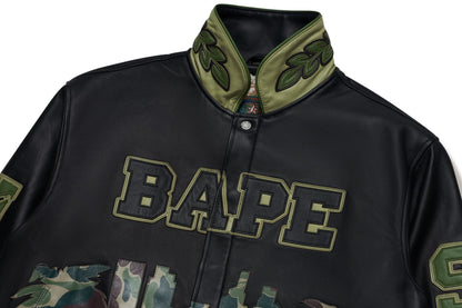 BAPE BAPE X JEFF HAMILTON ABC CAMO MULTI LOGO 皮革外套