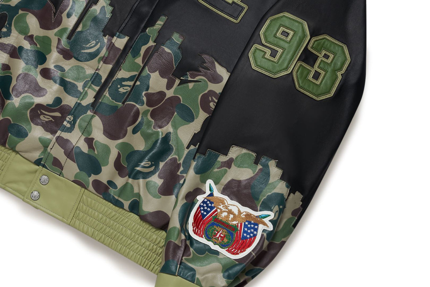 BAPE BAPE X JEFF HAMILTON ABC CAMO MULTI LOGO 皮革外套