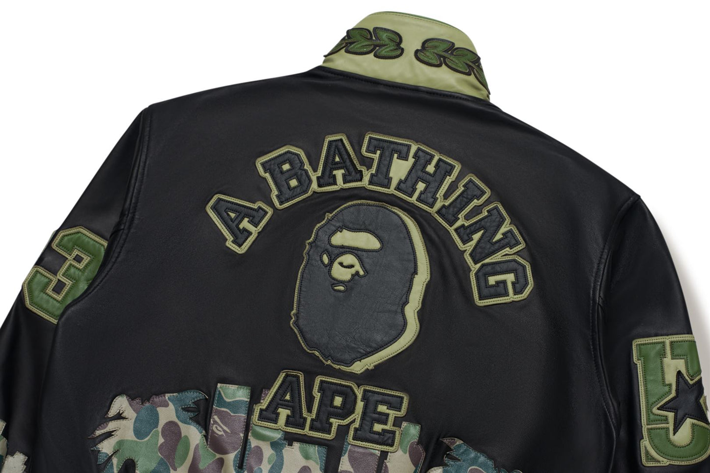 BAPE BAPE X JEFF HAMILTON ABC CAMO MULTI LOGO 皮革外套