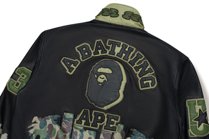 BAPE BAPE X JEFF HAMILTON ABC CAMO MULTI LOGO 皮革外套